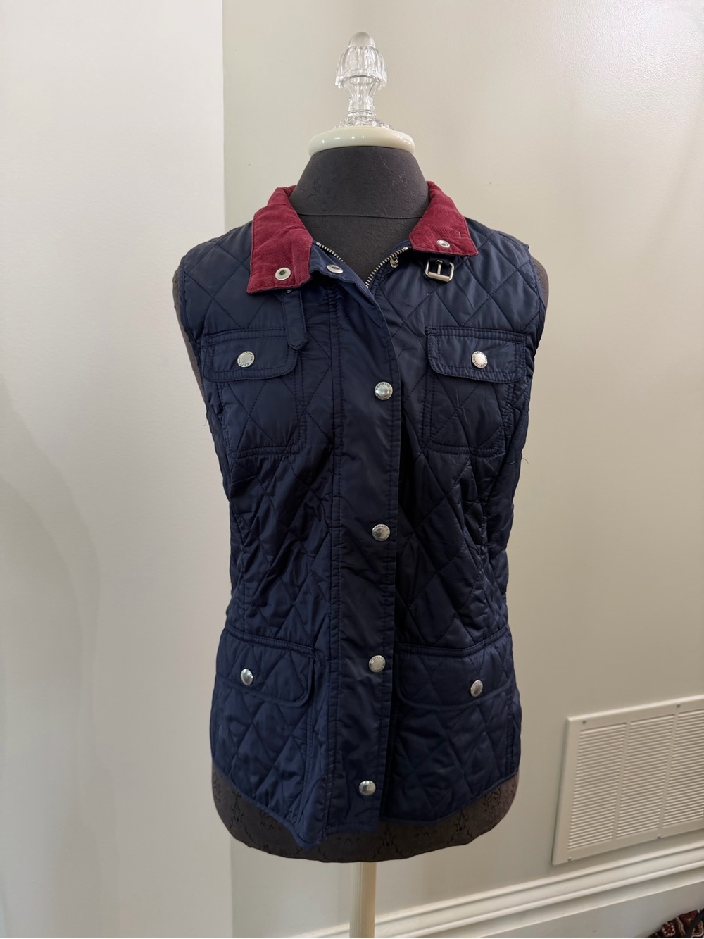 Banana Republic Diamond Quilted Navy Vest  - Women's Vest Size M